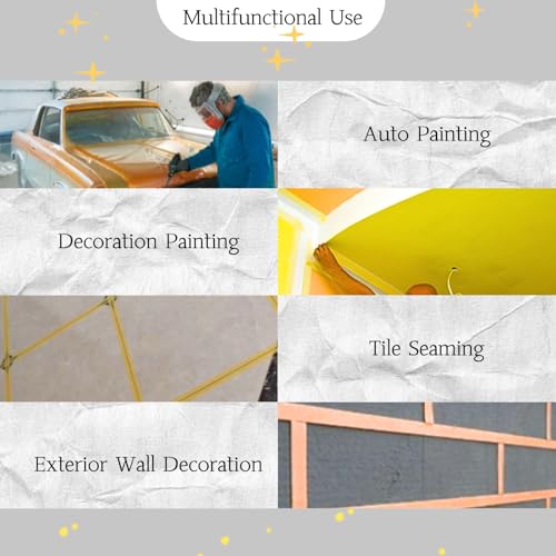 Image of 2 inch Orange Painters Tape,Wide Masking Washi Tape Bright Colours Easy to Remove Doesn't Seep Out Used for Marking Areas Covering Walls Tile Seam Getting Clean Crisp Lines 55 Yards