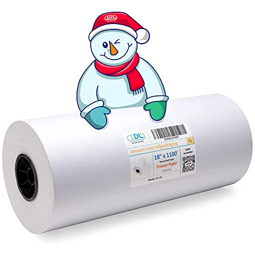 IDL Rouleau de papier congélateur pour viande et poisson, 45,7 x 30,5 m, fabriqué aux États-Unis, approuvé par la FDA Rouleau papier kraft pour emballer et congeler les aliments Cover