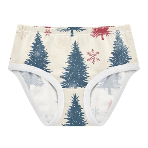 Pattern Toddler Girls Underwear 2t Cotton Girl Panties Cute Red Blue Christmas Trees Beige Kids Undies Briefs