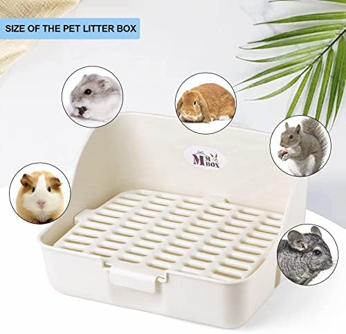 MSYU Rabbit Cage Litter Box Easy to Clean Potty Trainer for for Small Animal/rabbit/guinea Pig/ferret/white