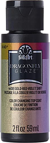 Image of FolkArt Multi-Surface Dragonfly Glaze Multi-Surface Paint (2 oz), 44381, Gold-Red-Violet