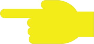 Wayfinding Hands Floor Markers - Laminated Adhesive Floor Signs by Graphical Warehouse - 6†x 12†- 5 Pack (Left, Yellow)