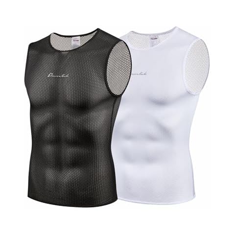 Przewalski Men’s Sleeveless Cycling Undershirt Quick Dry Bike Base Layer Vests Breathable Bicycle Jerseys Biking Tank Tops Cover