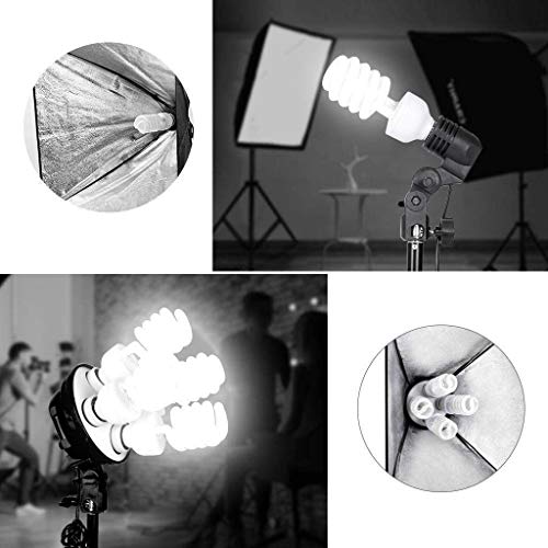 MOUNTDOG Softbox Lighting Kit 1600W Photography Professional Continuous Studio Lights Equipment with E27 5500K Bulbs and 2 Reflectors for Fashion Portrait Product Photography