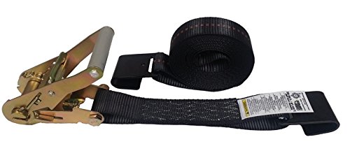 Cargo Equipment Corp. 30 Foot X 2 Inch Black Ratchet Strap with Flat Hooks
