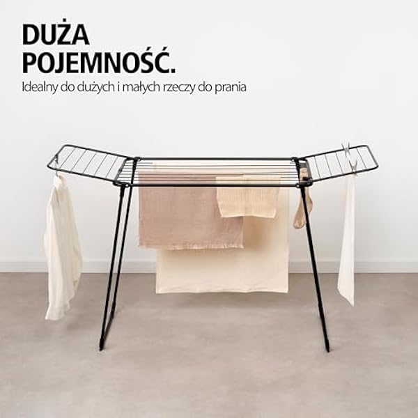 Brabantia Сушилка HangOn 22 м матовый черный вешалка для белья большой вместимости вмещающая содержимое двух стиральных машин складная сушилка для белья подходящая для одежды большого и малого размера без использования прищепок