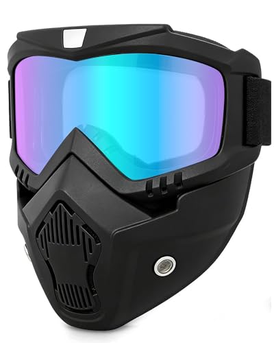 YUNGLIDE Paintball Goggles Airsoft Goggles Tactical Gear Suitable Paintball Shooting Skiing Cycling Goggles Full Face Mask(colorfulLens)