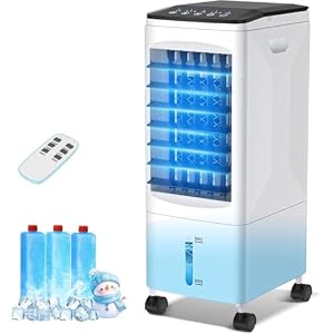Portable Air Conditioner, 3-IN-1 Air Conditioner Portable with 3 Speeds, 6L Portable AC w/7H Timer, 60°Oscillation, Remote Control Windowless Portable Air Conditioner for Room, Home (White)
