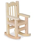 Multicraft Rocking Chair Miniature Wood for Dollhouses, Displays, Crafting, DIY - 4.25 Inches Tall