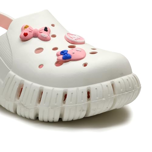 Image of ASIAN INDIGO-10 Stylish Women Clogs | Ultra-Light, Breathable & Comfortable Slip-Ons with Cute 3D Stickers