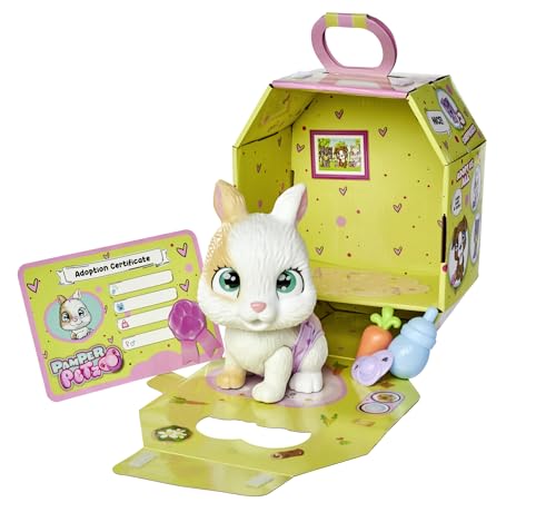 Simba 105953052 – Pamper Petz Hase, mit Trink- und Nässfunktion, Spielzeughase für Kinder ab 3 Jahren, Häschen zum Spielen, mit Überraschung und magischer Pfote