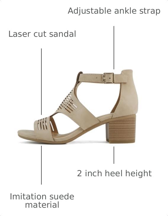 Image of Soda inchNorway inch ~ Women Open Toe Closed Back Counter Cutout Upper Low Block Heel Sandal with Adjustable Ankle Strap