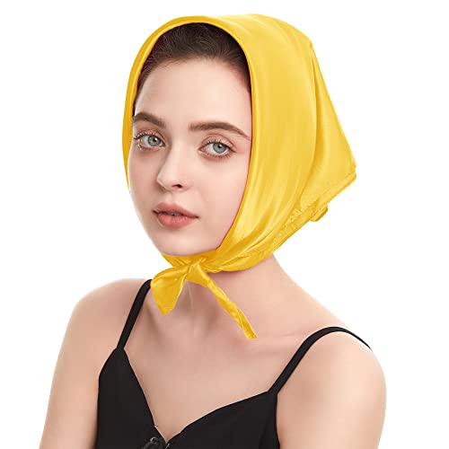 Zando Silk Head Scarf for Women Square Chiffon Scarf for Hair Wrapping Solid Color Retro Scarfs Neck Scarf Purse Scarf2