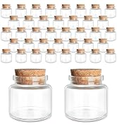JIUYUE Mini Glass Bottles with Cork-Stoppers, Art Crafts Storage Jars (10 Pcs)