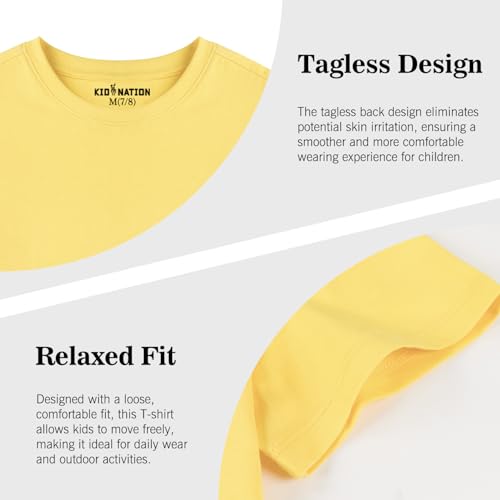 Kid Nation Boys T Shirts Unisex Soft Kids Crewneck Cotton Tshirts Short Sleeve Solid Girls Tee Shirts3