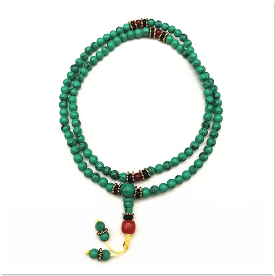 Amazon.com: QianKao 1Pcs108颗绿松石佛珠手串非天然原矿优化绿松石