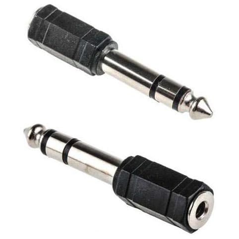 Image of 2 Pack of Nartel® Adaptor 6.35mm Stereo Plug to 3.5mm Stereo Jack Socket