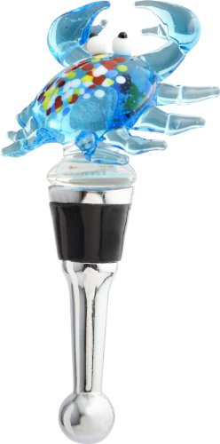 Lsarts Wine Bottle Stopper, Blue Crab #TOP3