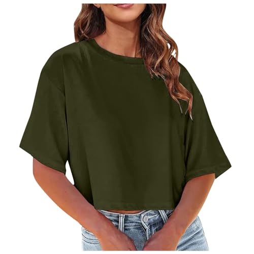 T-shirt court col rond femme fluide pour valoriser la taille sans serrer