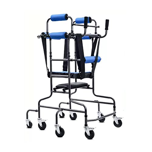 YSUEFIJO Deambulatore per Anziani 8 Ruote, Deambulatore con Seduta da Interno, Rollator Deambulatore, Regolabile in Altezza, con Supporti Ascellari, per Adulti o Disabili