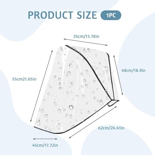 Regenschutz Kinderwagen Universal - Transparentes Regenverdeck mit Zugangsfenster - Schützt vor Regen, Wind und Schmutz - Einfache Montage und Aufbewahrung, Gute Luftzirkulation, Schadstofffrei