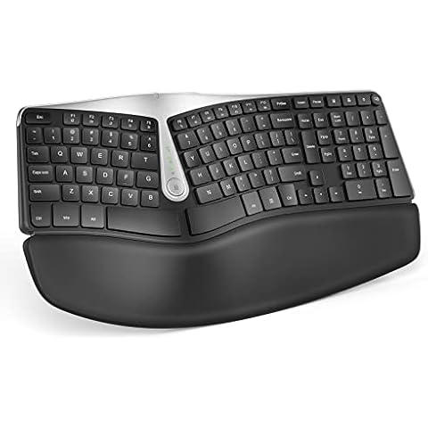 Nulea RT04 Wireless Ergonomic Keyboard, 2.4G Split Keyboard with Cushioned Wrist and Palm Support, Arched Keyboard Design for Natural Typing, Compatible with Windows, Mac Cover