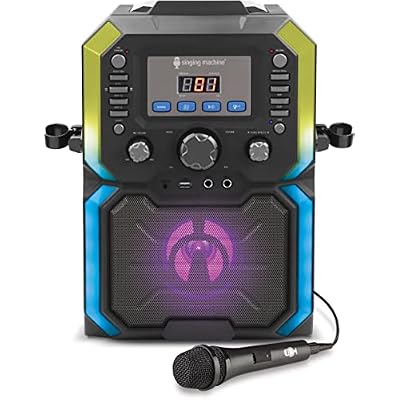 Singing Machine SML271BK CDG Bluetooth Karaoke Machine with Lights