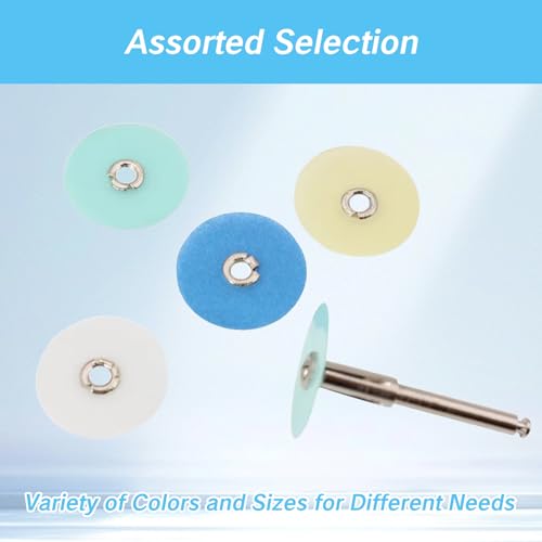Image of 40 Pieces Composite Finishing Kit Dental Polishing Discs and Tools 12mm & 14mm Dental Polisher Supplies with Mandrel Stem Professional Denture Burs Sanding Strips Resin Material for Teeth