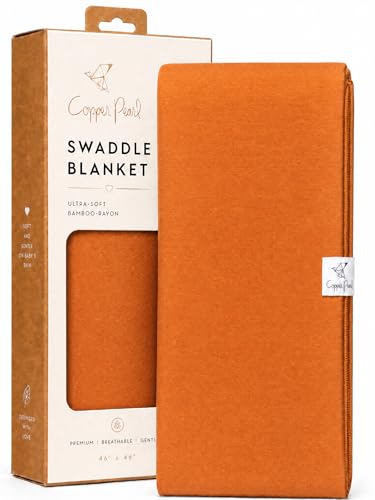 Image of Copper Pearl Swaddle Blankets for Newborns | Soft Stretchy Receiving Blankets for Boys and Girls | Large 46 x 46 Inch Baby Blankets | Lightweight and Breathable Swaddles | Blaze