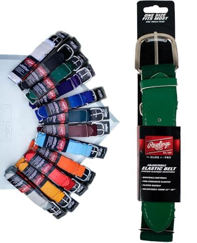 Rawlings Adjustable Belt | One Size Fits Most (18-36) | Dark Green