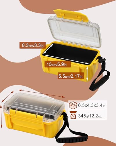 Wxvhji Small Waterproof Box Dry Box Waterproof Storge Container Small Watertight Dry Boxes for Kayaking Boat, 6.5" L x 4.3" W x 3.4" H - Thumbnail 2