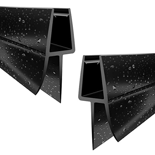Duschdichtung 2x 100cm für 5mm 6mm Schwarz Duschtürdichtung Dichtung für die Glastür gerade Glastür Stärken Ersatzdichtung Wasserabweisende oder Duschkabinen-Dichtung Cover