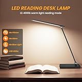 Akynite LED Desk Lamp Dimmable with USB C Port, 5 Color Changing 10 Brightness, 45Min Timer Touch Control LED Desk Light, Foldable Lamp for Reading Studying Bedside Table, Memory Function, Black - Image 6