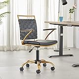 CAROCC Black Gold Office Chair Gold Home Office Desk Chair Black and Gold Desk Chair Office Chair in