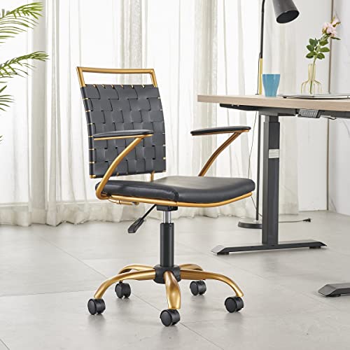 Carocc Black Gold Office Chair Gold Home Office Desk Chair Black And Gold Desk Chair Office Chair In Black And Gold Modern Home Office Chair Gold With Lumbar Support,3013 (Gold Black) #TOP9
