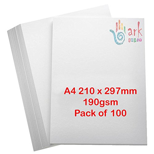ARK (100) Cartoncini bianchi A4 da 190 g/m², senza...
