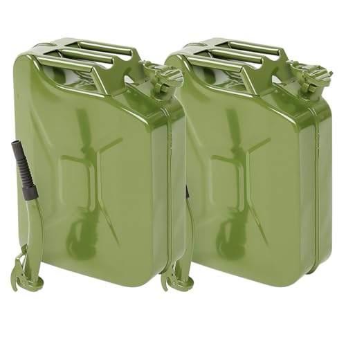 CWKISS 5.3 Gallon Metal Container with Spout and Handle Green 2 Pack