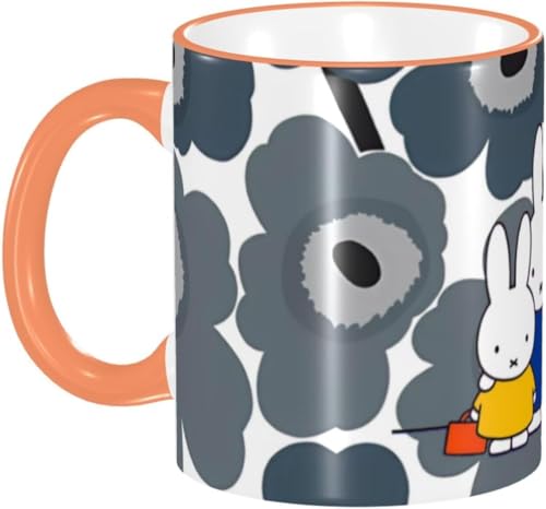 マグカップ コーヒーマグ 330ml 人気 ミッフィー マグ コーヒーカップ 陶器 セラミック mug カップ 大容量 耐熱 耐冷 電子レンジ対応 コップ 誕生日 母の日 父の日 友人 プレゼント MGZ3017 オレンジ