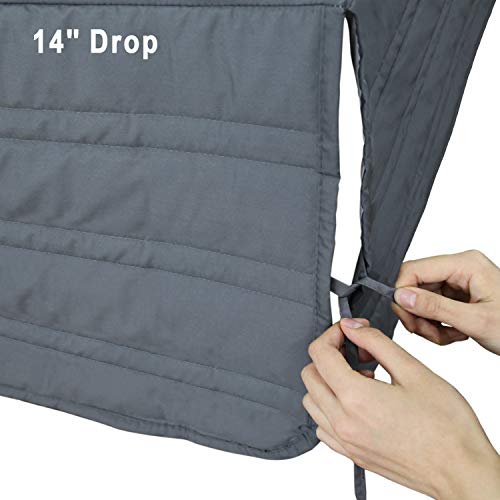 Marquess Thick Quilted Bed Skirt With Split Corners, Anti-Wrinkle, Solid Color, Dust Ruffle, Shrink And Fade Resistant, 14" Drop Easy On/Off(Charcoal, King) #TOP3