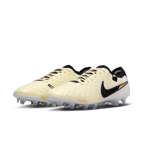 Nike Tiempo Legend 10 Elite Firm-Ground Low-Top Soccer Cleats (DV4328-700, Lemonade/Black-MTLC Gold Coin) Size 62