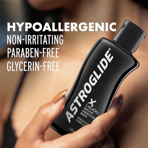 Image of Astroglide Silicone Lube (5oz), X LiquiGel Hybrid Personal Lubricant for Vaginal and Anal Sex, Silky & Lightweight for Men, Women and Couples, Waterproof for Water Play
