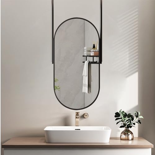 Miroir de salle de bain moderne pour salon et chambre avec cadre noir