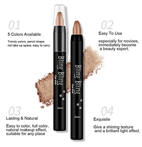 Aaiffey 5Pcs Eyeshadow Stick Bright Light Shimmer,Nautral Cream Eyeshadow Pencil Hypoallergenic Eyeshadow, Waterproof & Long Lasting Starter Eyeshadow Stick Sets #TOP1
