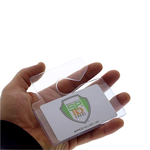 100 Clear Rigid Vinyl Horizontal Vehicle Hang Tag Parking Pass Holders By Specialist Id #TOP6