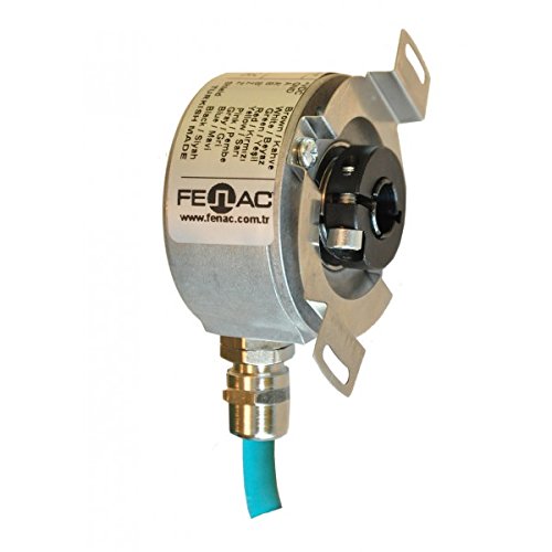 Fenac FNC 50H 12630V5000-R2 Incremental Encoder 50mm Body Diameter, Through Hollow Shaft 12mm, 6 Channel, 5-30V in/Out, 5000PPR, 2m Cable