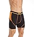 SAXX Underwear Men's Boxer Briefs – KINETIC Men’s Underwear – Boxer Briefs with Built-In BallPark Pouch Support – Semi-Compression Underwear for Men,Black/Orange,X-Large