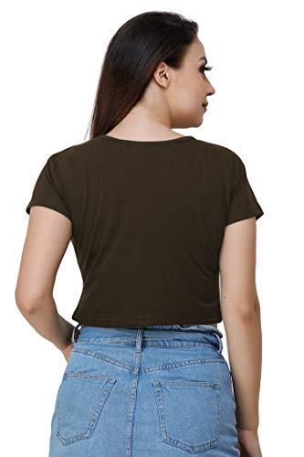 Image of Lime Women's Basic Short Sleeve Round Neck Crop Top