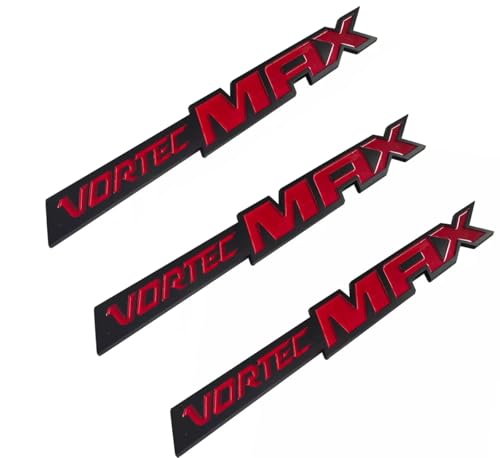Image of Car 3D Side Door Tailgate Badges Emblem Decals Replacement for Vortec MAX 3Pcs (Black Red)