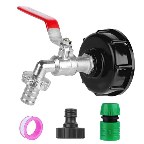 1/2 Adaptador de Tanque IBC, Duradero, Resistente a la Corrosión, Grifo Aleación para Jardín, con Conectar de Pezón Roscado, para Depósito Latón Agua de 1000 litros