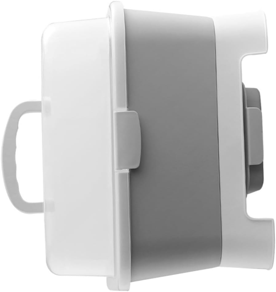 Bowl Storage Box Utensil Holder with Draining Holes Kitchen Countertop Organizer Cover for Safe Meal (grey)